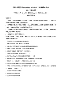 湖北省2025-2026学年高一上学期11月期中考试生物试卷