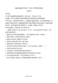 安徽省江淮名校2025-2026学年高一上学期阶段联考生物试卷（Word版附解析）