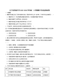 辽宁省实验中学2025-2026学年高一上学期期中阶段测试生物试卷（Word版附答案）