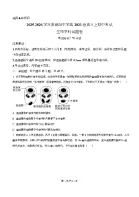 四川省绵阳中学2026届高三上学期期中生物试卷（Word版含解析）