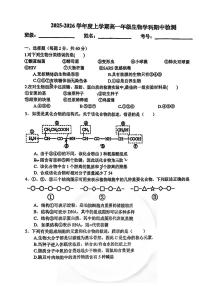 天津市和平区汇文中学2025-2026学年高一上学期期中生物试卷