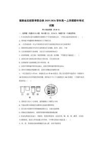 湖南省名校联考联合体2025-2026学年高一上学期期中考试生物试卷（学生版）