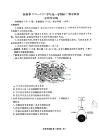 陕西省安康市2024-2025学年高二上学期1月期末生物试题