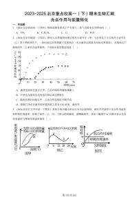 2023-2025北京重点校高一（下）期末生物汇编：光合作用与能量转化