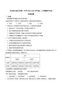 河北省石家庄市第一中学2025-2026学年高二上学期期中考试生物试题（Word版附答案）