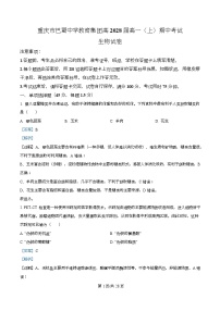 重庆市巴蜀中学2025-2026学年高一上学期12月期中生物试卷（Word版附解析）