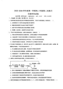 天津市武清区杨村第四中学2025-2026学年高二上学期第二次练习生物试题（月考）