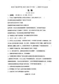 河南省郑州外国语2025-2026学年高一上学期11月期中考试 生物（无答案）