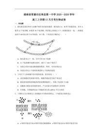 2025-2026学年湖南省常德市汉寿县第一中学高三上学期12月月考生物试题（有解析）