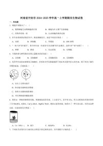 2024-2025学年河南省开封市高一上学期期末调研生物试卷（有答案）