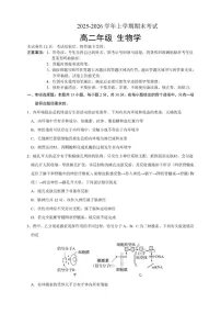2025-2026学年吉林省长春外国语学校高二上学期期末考试生物试题（含答案）