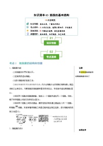 细胞的基本结构（4大考点+8个易错点）-高考生物一轮复习知识清单
