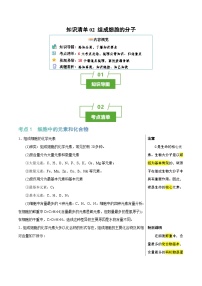 组成细胞的分子（6大考点+10个易错点）-高考生物一轮复习知识清单