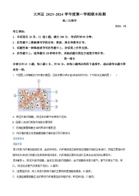 北京市大兴区2023-2024学年高二上学期1月期末生物试题 含解析