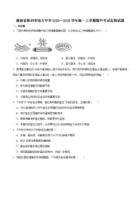 湖南省株洲市南方中学2025-2026学年高一上学期期中考试生物试卷（含答案）