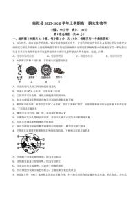2025-2026学年湖南省衡阳市衡阳县高一上学期期末生物试卷（含答案）