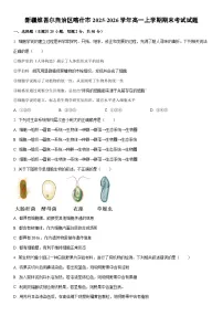 2025-2026学年新疆维吾尔自治区喀什市高一上学期期末考试生物试卷（学生版）