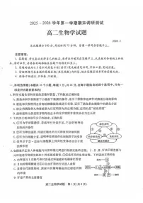 2025-2026学年山西运城市高二上学期期末调研测试生物学试题（含答案）