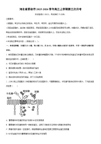 2025-2026学年河北省邢台市高三上学期第三次月考生物试卷（学生版）