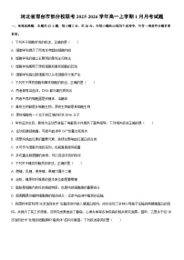 2025-2026学年河北省邢台市部分校联考高一上学期1月月考生物试卷（学生版）