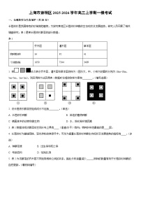 2025-2026学年上海市崇明区高三上学期一模考试生物试卷（学生版）