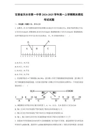 2024-2025学年甘肃省天水市第一中学高一上学期期末模拟考试生物试题（含答案）