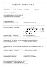 2026年河北高三上一模生物试卷（T8联考）（有答案解析）