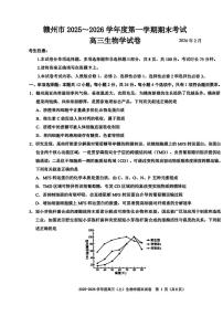 江西省赣州市2025-2026学年度第一学期期末考试高三生物试卷（附参考答案）