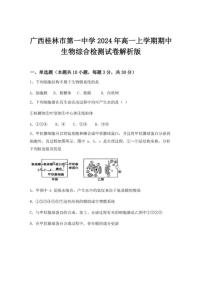 2024-2025学年广西桂林市第一中学高一上学期期中生物综合检测试卷（含答案）