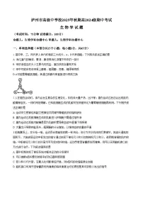 四川省泸州市高级中学校2025_2026学年高二上学期期中考试生物学试题（文字版，含答案）