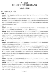 天一小高考2024-2025学年高三下学期第四次考试生物试卷（含答案）
