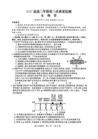 河南省开封市2025届高三年级下学期第三次质量检测生物试题（含答案）