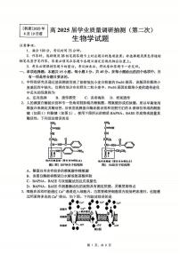 重庆市高2025届高三下学期学业质量调研抽测（第二次）生物试卷（含答案）