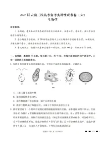 2026届云南高三三校高考备考实用性联考卷（六）生物试卷