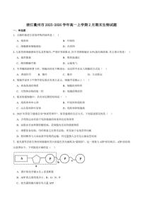 2025-2026学年浙江省衢州市高一上学期期末考试生物（含答案）试卷