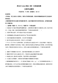 安徽省淮北市2026届高三上学期第一次质量检测（一模）生物试题（Word版附解析）