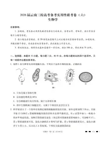 2026届高三下学期云南三校高考备考实用性联考卷（六）生物试卷（含答案）