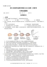 浙江省新阵地教育联盟2026届高三下学3月第二次联考 生物试卷及答案