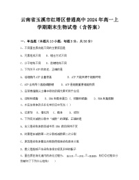 云南省玉溪市红塔区普通高中2024年高一上学期期末生物试卷（含答案）