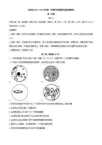 江苏省苏州市2020-2021学年高一上学期学业质量阳光指标调研考试生物试题