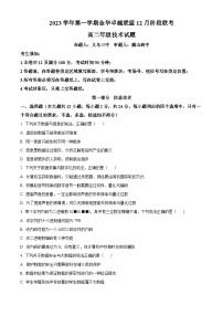 浙江省金华市卓越联盟2023-2024学年高二上学期12月月考技术试题（Word版附解析）