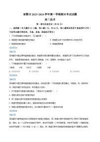 浙江省诸暨市2023-2024学年高二上学期期末检测信息技术试题（Word版附解析）