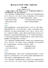 浙江省衢州五校联盟2024-2025学年高二上学期期中联考信息技术试题（Word版附解析）