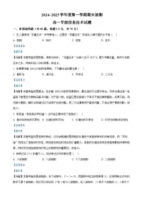 江苏省徐州市2024-2025学年高一上学期1月期末考试信息技术试卷（Word版附解析）