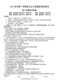 浙江北斗星盟阶段性联考2024-2025学年高二联考技术试题含答案
