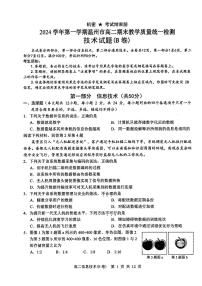 浙江省温州市2024-2025学年高二上学期期末教学质量统一检测信息技术试卷（B卷）