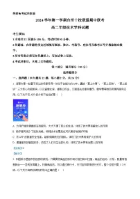 浙江省台州市十校联盟2024-2025学年高二上学期11月期中联考通用技术试题（Word版附解析）
