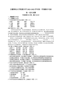 安徽省师范大学附属中学2021-2022学年高一上学期期中考查语文试题