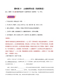 课时练01正确使用词语（包括熟语） 高考语文一轮复习小题多维练（全国通用）含解析