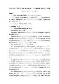 2020-2021学年四川省宜宾市高二上学期期末考试语文试题